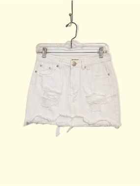 Rock Etiquette LA White Denim Mini Skirt X-Small